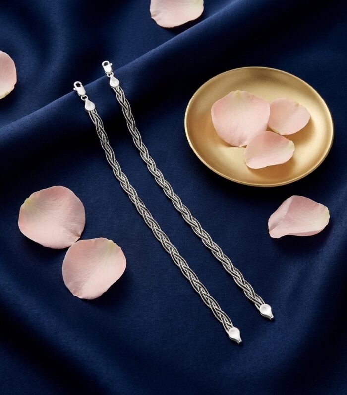 Braided Silver Chain Bracelet